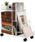 M.J COMFY-LIFE Sleek Compact Iron Storage Cart - Rolling Under-Desk Bookshelf with Easy Assembly and Painted Finish for Home & Office (White)