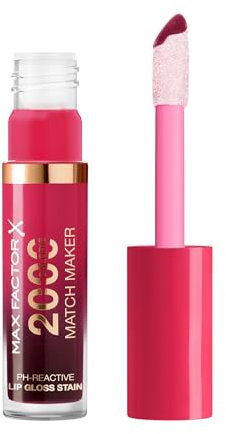 Max Factor 2000 Calorie Match Maker Lip Gloss & Stain, 030 Daring, pH-reactive Formula, Instant Glossy Glow, Nourishing with Hyaluronic Acid & Squalane, Non-Sticky, Fuller Looking Lips, 4.4ml