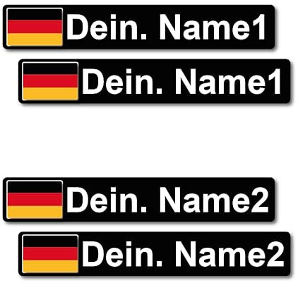 TF Skins Fahrername Aufkleber Wunschtext | Motorsport Sticker mit Flagge | Racing Tuning Namensaufkleber individuell gestalten