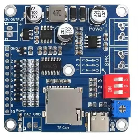 Koolenry 20W Voice Playback Board CH9311-TF Background Voice Playback Module for Industrial Applications Support Background Music Startup Prompt Tone Plug-in Type Trigger Amplifier Board