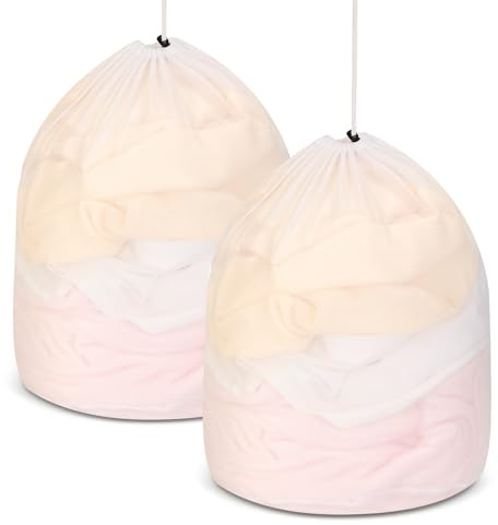 AiQInu 2 Stück Wäschesack Waschmaschine, 40 x 50cm Wäschenetz Wäschebeutel Set mit Kordelstopper, Netzbeutel für Wäsche, Laundry Bag Wäschesäckchen Wiederverwendbar
