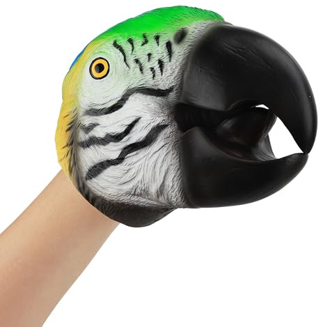 Kinder Papagei Handpuppe Weiche Gummi Tierhandpuppe Vogel Puppen Interaktives Kostüm Accessoire Waschbar Cosplay Zubehör Für Jungen Mädchen Rollenspiele Früherziehung Spielfigur Geschichtenerzählen