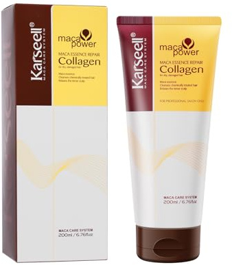 Karseell Colágeno Mascarilla Pelo 200ml, Reparación Profunda Mascarilla Capilar para Seco y Dañado el Cabello Todo Tipo de Cabellos