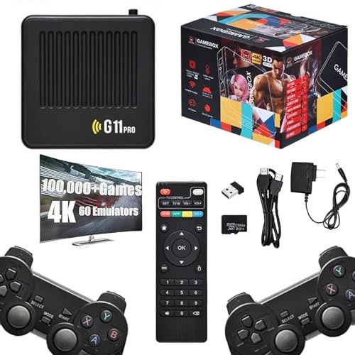 All8bit G11 Pro 30000 Games, All 8 Bit Console G-11 Pro, G-11 Pro Game for Box, Portable Plug and Play Gaming Console, with 2.4G Wireless Dual Controllers(64G)