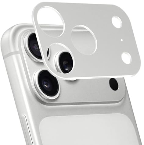 HeeYeal Aluminum Alloy Camera Lens Protectors for iPhone 17 Pro Max-Silver | Aluminum Alloy Metal Styling Protection Adhesive Cover Sticker, 360° Anti Scratch Camera Protection for iPhone 17 Pro Max