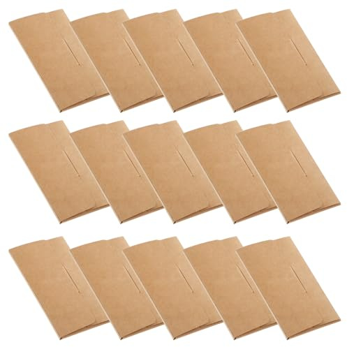 STOBAZA Praktischer Visitenkartenorganizer und Glatter Politur Bürokartenbehälter 30 Stück Braune aus Kraftpapier mit Feiner Verarbeitung für Büro und Zuhause