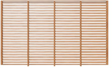 PRIMEYARD 4-teilige Lamellenwand aus Aluminium - statisches Paneel in Holzoptik für Pergola Premium