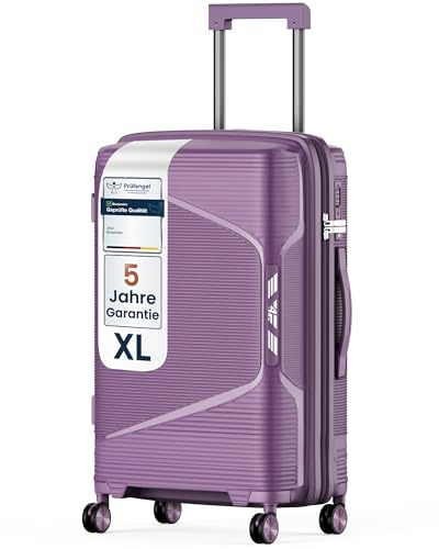 4FLY Leichter Hartschalen-Reisekoffer XL - Groß 75 cm (96L) – Großer Trolley Koffer mit TSA-Schloss, Doppelrollen, Aluminium-Teleskopgriff & Doppelreißverschluss, Aufgabegepäck Reisegepäck
