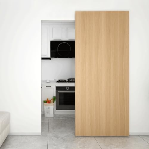 ZOUNKAY Kit per Porte scorrevoli Invisibili,Porta a Chiusura Morbida e Invisibile,Binario per Porta a Scomparsa,Porta Scorrevole a Doppio Binario,Portata 80 kg,per vetrine,armadi,Guardaroba