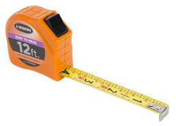 Keson Tape Measure, 5/8 In x 12 ft, Orange, In/Ft (PGTFD12V)