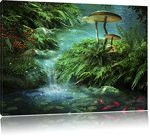 Pixxprint magischer Märchenwald, Größe: 60x40cm, Leinwandbild, fertig gespannt, Wandbild, Dekoration, Kunstdruck, kein Poster