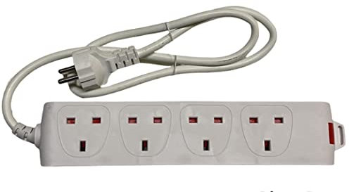 Europa Schuko Typ E / F Reiseadapter Adapter Power 1 Meter Verlängerungskabel 4 x UK Buchsen Frankreich Spanien Deutschland Belgien Italien etc