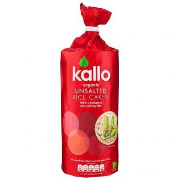 Kallo Rice Cakes No Added Salt 130g x 4 (Pack of 4)
