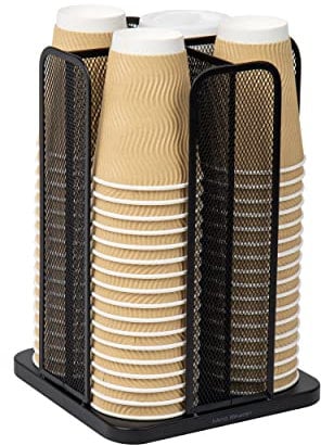 Mind Reader CDISPMESH-BLK Carousel Cup and Lid Organizer, Metal, Black