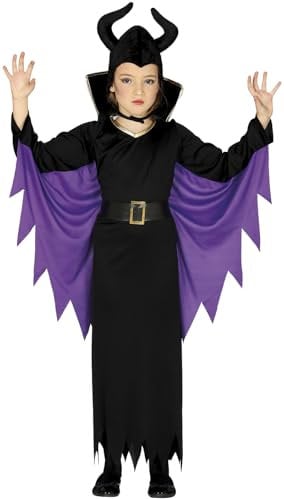 Guirca 87717, Costume Regina Malefica Bambina 3/4, Nero e Viola, da 3 a 4 Anni