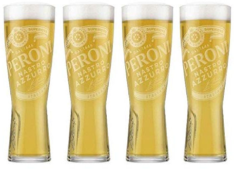 Peroni Half Pint Glasses Signature Style Set of 4