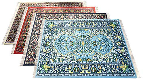 Teppich-Tischsets, 4er-Set, orientalischer Teppich-Stil, Tischdekoration, dekorativer Stoff, türkisches buntes Design, waschbar, rechteckig, 40,6 x 30,5 cm
