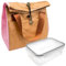 NERTHUS FIH 392 Bolsa termica Porta Alimentos Diseño con Tyvek de estraza y Detalle Color Rosa + 1 Hermético 1 Litro