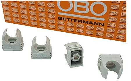 20x OBO Bettermann M16 Quick-Schellen | Klemmschelle | Rohrschelle | anreihbar | lichtgrau | 16mm | 20 Stück