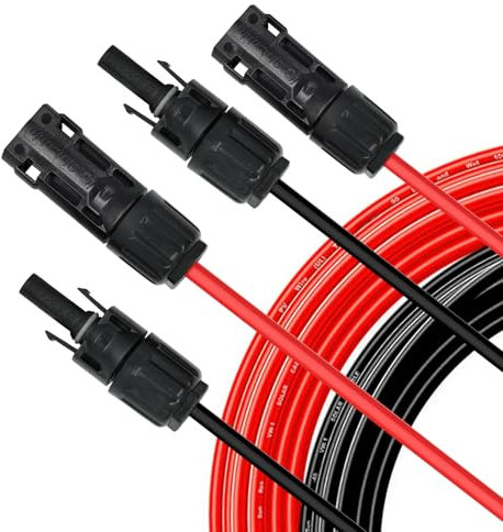 Witproton Cavo di prolunga solare 4 mm², cavo flessibile PV 4 mm2, cavo di prolunga da 1500 V, con connettore impermeabile IP68 femmina e maschio, per impianti fotovoltaici (1 m 12 AWG)