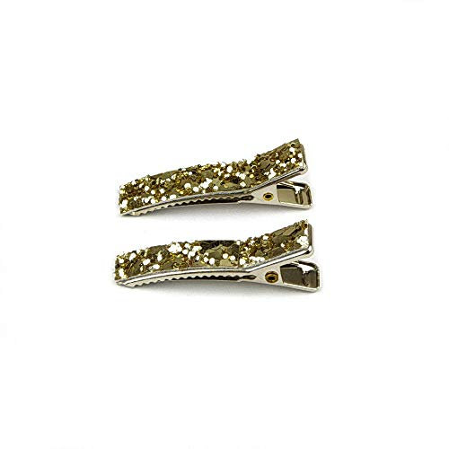 2 petites pinces cheveux paillette - doré