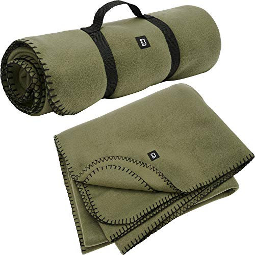 Brandit FLEECEDECKE BW Army Outdoor Winter Decke Fleece Bundeswehr CAMPINGDECKE, Farbe:Oliv