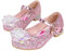 KANDEMY Mädchen Kristall Elsa Schuhe mit Absatz Glitzer Prinzessin Schuhe mit Pailletten Kinder Sandalen Eiskönigin für Halloween Fest Fasching Geburtstag Party Pink 23