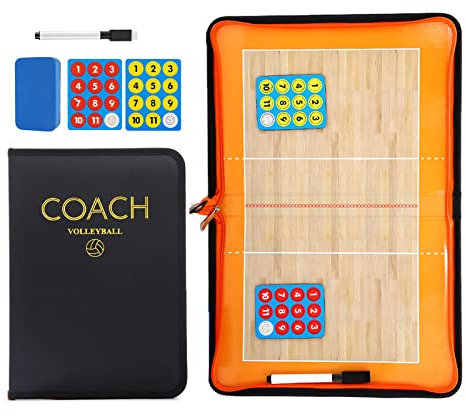 RoseFlower Taktiktafel Volleyball, Taktikboard Volleyball mit Marker Stift und Magneten, Taktikbrett Taktikmappe Volleyball Coaching Board für die Schulung oder Spielanalyse
