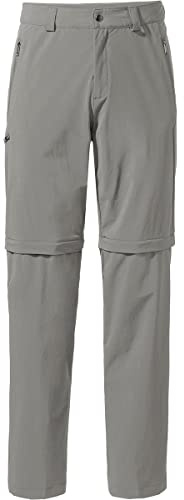 VAUDE Wanderhose Herren Farley Stretch Zip-Off Pants – Grau – Gr. 52 Short | Wasserabweisende Herren Wanderhose Zip off – atmungsaktive Trekkinghose mit Hosenbund – komfortabel & schnelltrocknend
