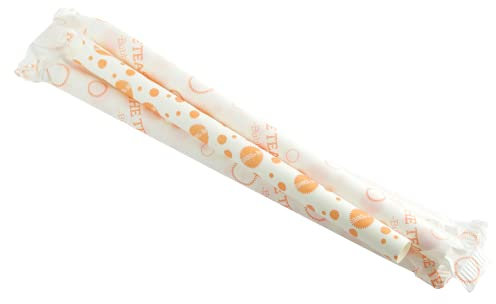 10 Bubble Tea Paper Straws | Extra Chunky 12mm | Biodegradable & Individually Wrapped | The *TeaShed