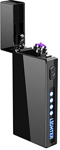 Wolepaz Electric Lighter with LED Light, USB Rechargeable Dual Arc Plasma Lighter for Indoor/Outdoor Camping and Candles