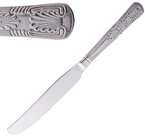 Stainless Steel Cutlery Kings Pattern Forks Knives Tea Spoons Table Spoons Soup Spoons Dinner Cooking (Kings Dessert Knives Pack of 6)