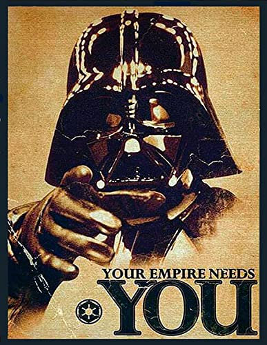 LBS4ALL Blechschild mit Vintage-Werbung, 20 x 15 cm, für Kneipen, Schuppen, Bar, Männerhöhle, Zuhause, Schlafzimmer, Büro, Küche, Geschenk, Metallschild – Retro-Star Wars-Film inspiriertes Darth