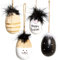 Logbuch-Verlag 4 Osteranhänger aus Holz Ostereier zum Aufhängen 7 cm schwarz-weiß Osterdeko zum Hängen