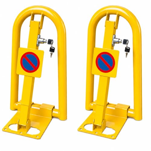 FERPASA® - Barrera de Parking Easy Pack Abatible con Cerradura – Valla de Parking y Seguridad para su Garaje de 30 x 50 x 25 cm (Cerradura Pulsador 2 Unidades)