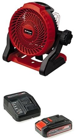 Einhell Ventilatore a batteria GE-CF 18/2200 Li-Solo Power X-Change Pxc Starter Kit 18 V, Batteria 2,5 Ah E Caricabatteria Power X-Change, Nero Rosso, 10 x 15 x 11.3 Cm