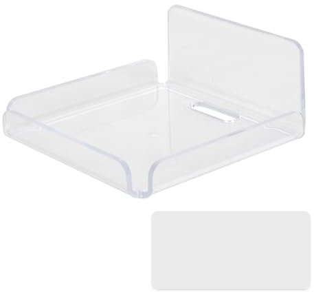 ZYFC Small Floating Shelves Wall-Mounted Shelf, Mini Wall Shelf Hanging Display Shelves, Self Adhesive Acrylic Shelves Without Drilling for Bathroom Living Room Bedroom Kitchen Office (Square)
