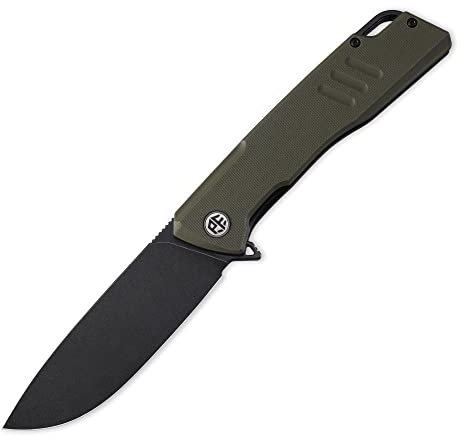 Petrified fish PFB02 Loco Klappmesser, 3.7 D2 Satin Klinge G10 Griff, Mit Kugellager EDC Taschenmesser (Green Stonewashed)