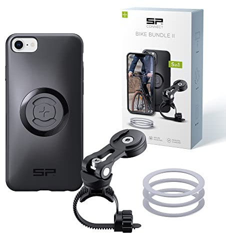 SP CONNECT Bike Bundle II | SPC+ | kompatibel mit iPhone SE/8/7/6S/6 | Handyhalter für Fahrradlenker | Mountainbike Rennrad Handy Halterung