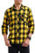 HISDERN Flanellhemd Herren Karierte Hemden Herren Casual Langarm Button Down Baumwolle Holzfällerhemd Regular Fit Kariertes Hemd Gelb XL
