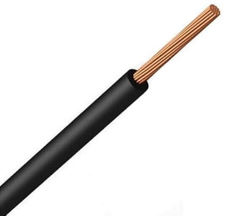 Cable FLEXIBLE LSZH (LIbre de Halógenos) H07Z1-K(AS) 1 x 6 mm² 100 m (Negro) [Clase de eficiencia energética A]