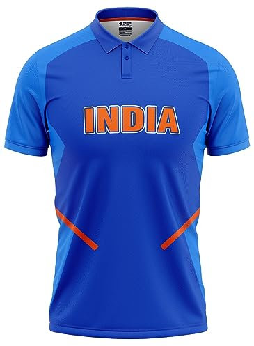 India ICC ODI T20 World Cup Cricket Fan-Trikot – personalisierbar mit Ihrem Namen – fortschrittliches 100% Dryfit-Polyester, Indien Icc Wc 2019, L
