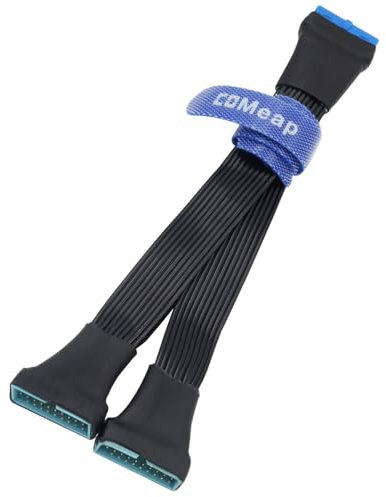 COMeap USB-3.0-Verlängerungskabel, kleiner Mini-USB 3.0, 19/20-polig, 1 auf 2 Y-Splitter, interner Adapter für Motherboard, 15 cm, 2 Stück