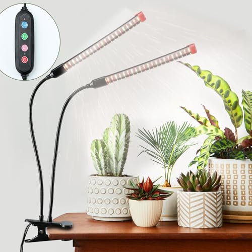 FECiDA Clip Grow Lights for Indoor Plants 18W 2000 Lumen, 2024 Newest Brightest LED Plant Grow Light for Houseplants, Bonsai, Pot Plant, Full Spectrum Growing Lamp with 4,8,12 Hr Timer