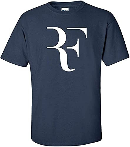 of Roger- T-Shirt Men Fashion Federer Shirt Fitness Cotton Summer Tshirt Print Wear Navy