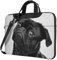 AABSTBFM San Francisco bedruckte Laptoptasche – Laptop-Hülle – moderne Laptop-Umhängetasche Computertasche für Business, Reisen, Schule, Büro, Süßer schwarzer Mops, 15.6 inch