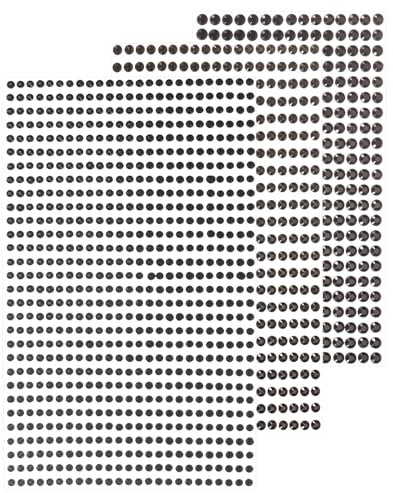 sourcing map 3064Pcs 6 Sheets Rhinestone Stickers 3/4/5 mm Self Adhesive Rhinestones Gems Glitter Stickers for DIY Decoration Craft Face Eye Nails Hair Make Up, Black