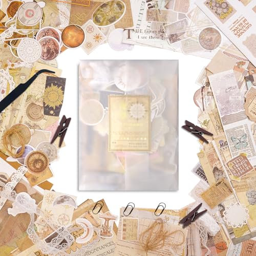 CMBPNNGS 251 Stück Scrapbooking Vintage Sticker Set Aesthetic Bullet Junk Journal Kit mit Journaling Scrapbook Zubehör