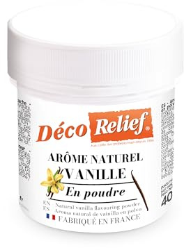 Déco Relief - Arôme Naturel de Vanille 40 g - Arôme en Poudre - Pour Gâteaux, Pâtisseries