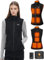Gilet Chauffant Femme avec Batterie Incluse de 16000mAh 7.4V, Gilet Chauffant Polaire avec 9 Zones Chauffantes pour Hiver, Gilet Chauffant pour Sports en Plein Air-S